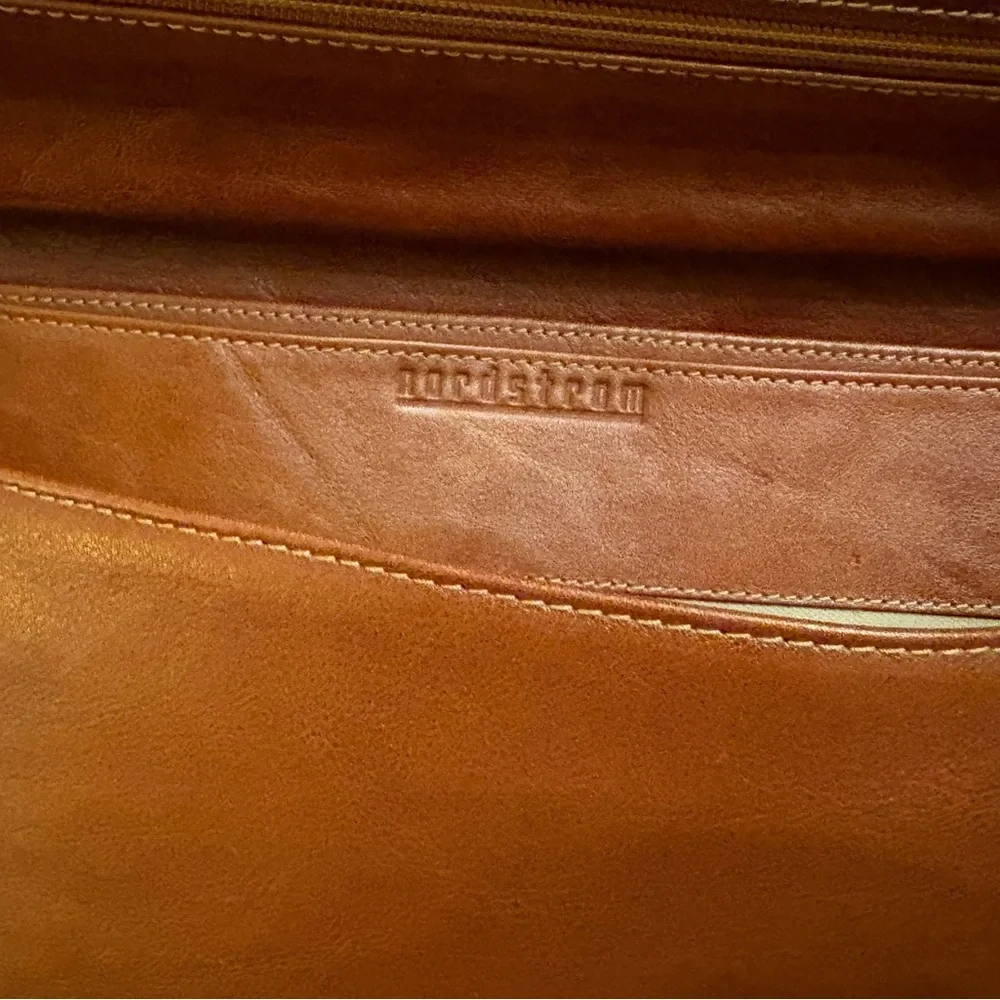 Vintage Nordstrom Portfolio Leather Lock Combination Function Briefcase